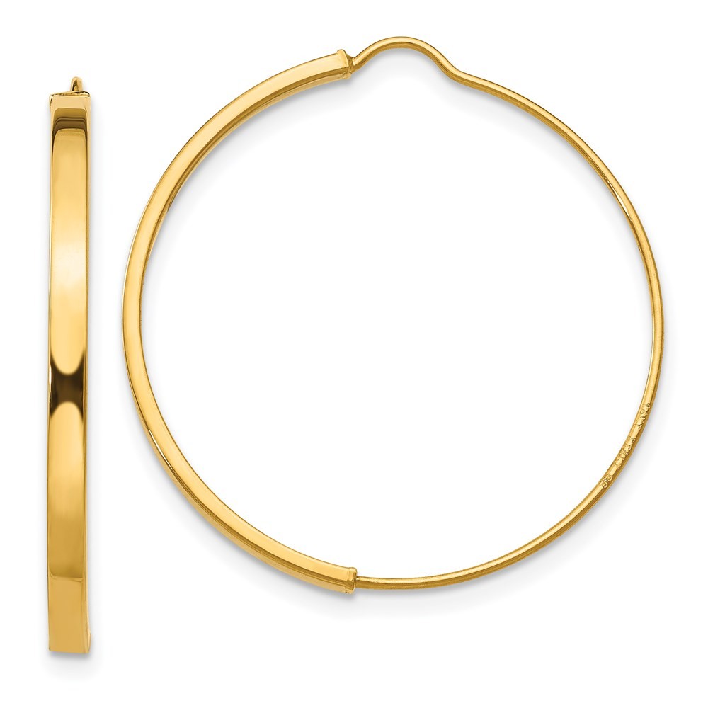 14k Yellow Gold Wire Hoop Earrings