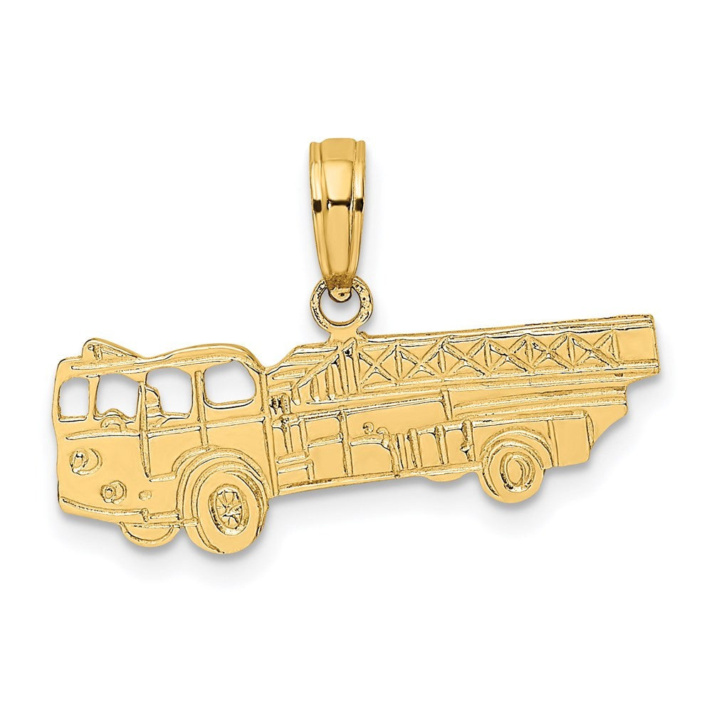 14k Yellow Gold Fire Truck Charm