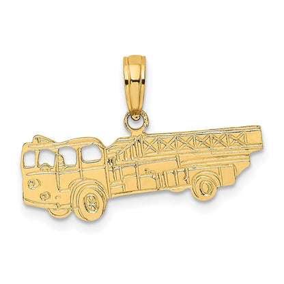 14k Yellow Gold Fire Truck Charm