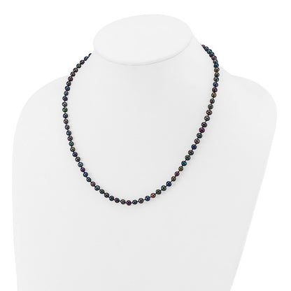 14k Yellow Gold 4-5mm Black Freshwater Cultured Pearl 18 inch Necklace