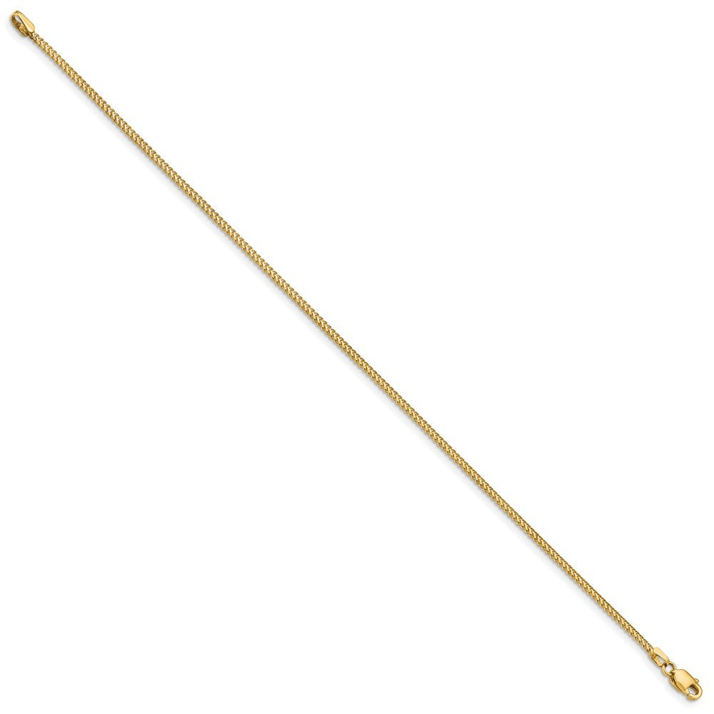 14k Yellow Gold 7 inch 1mm Franco Bracelet