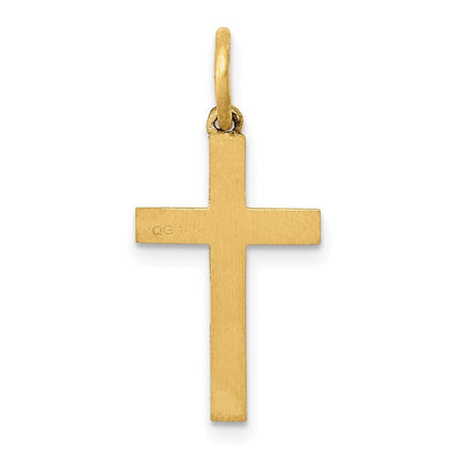 14k Yellow Gold Laser Cut Ichthus Cross Charm Pendant for Women
