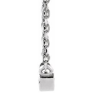 14k White Gold .015 CT Natural Diamond Solitaire Pendant Necklace 16-18"