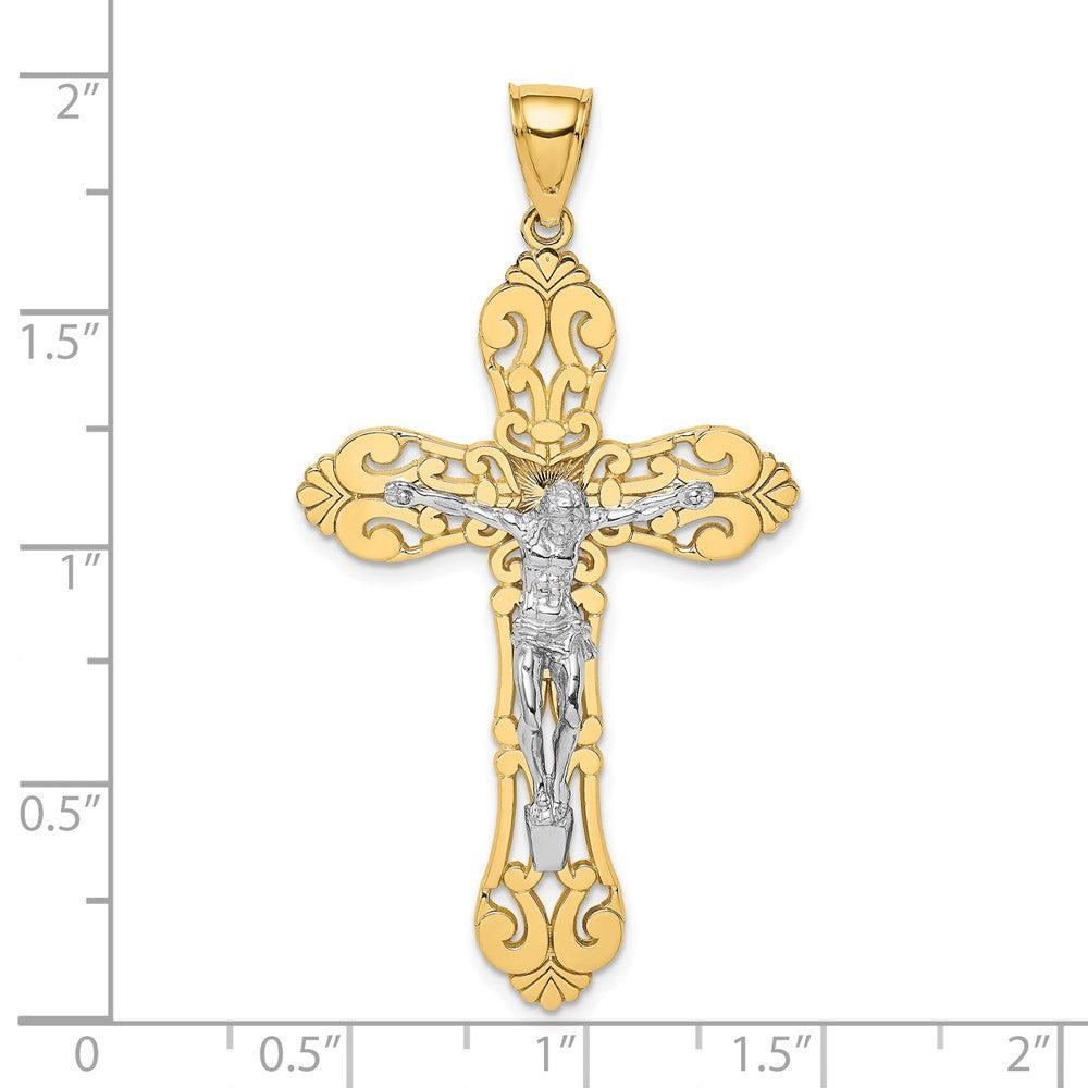 14K Two-Tone Gold Crucifix Charm