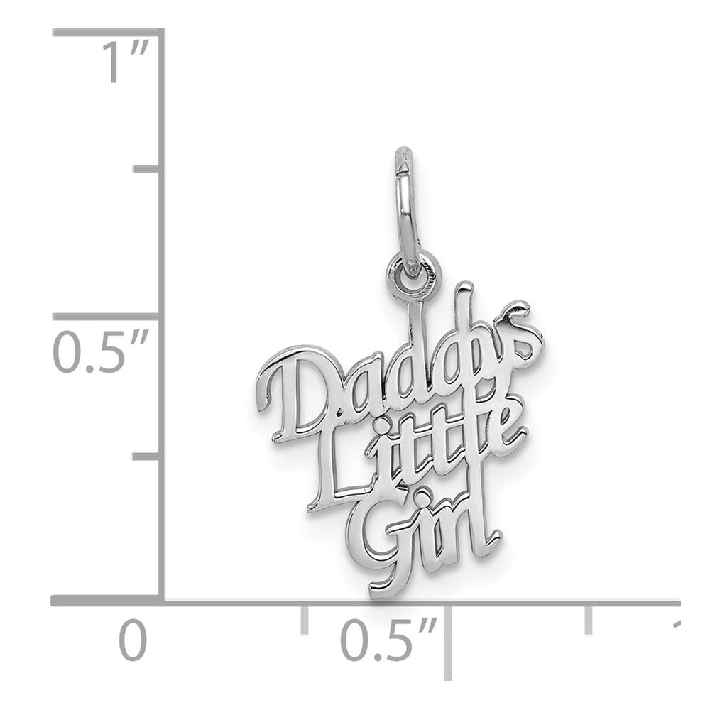 14k White Gold DADDY'S LITTLE GIRL Charm Pendant for Women