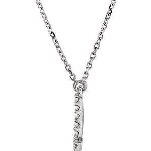 14k White Gold .08 CTW Natural Diamond Initial L 16" Necklace