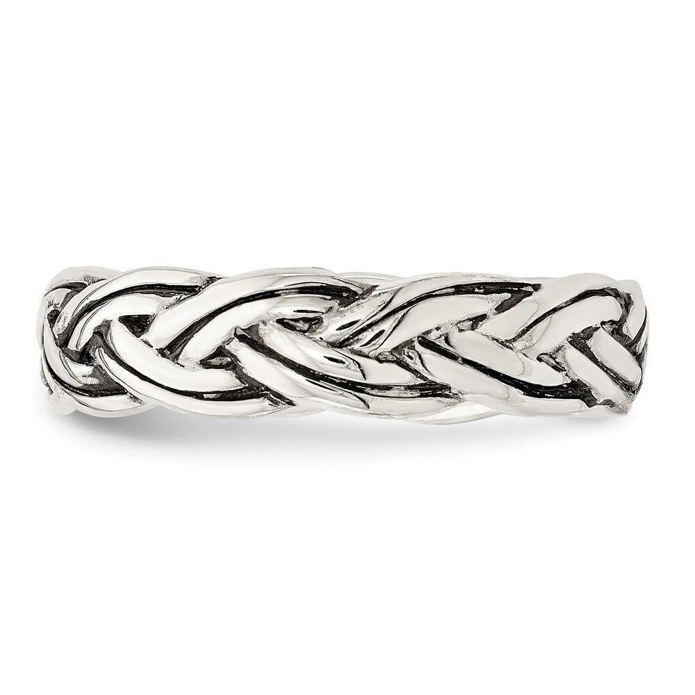 Sterling Silver Antiqued Celtic Band Size 8