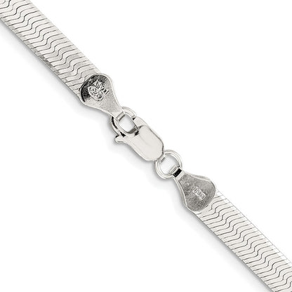 Sterling Silver Rhodium-plated 5.25mm Magic Herringbone Chain Necklace