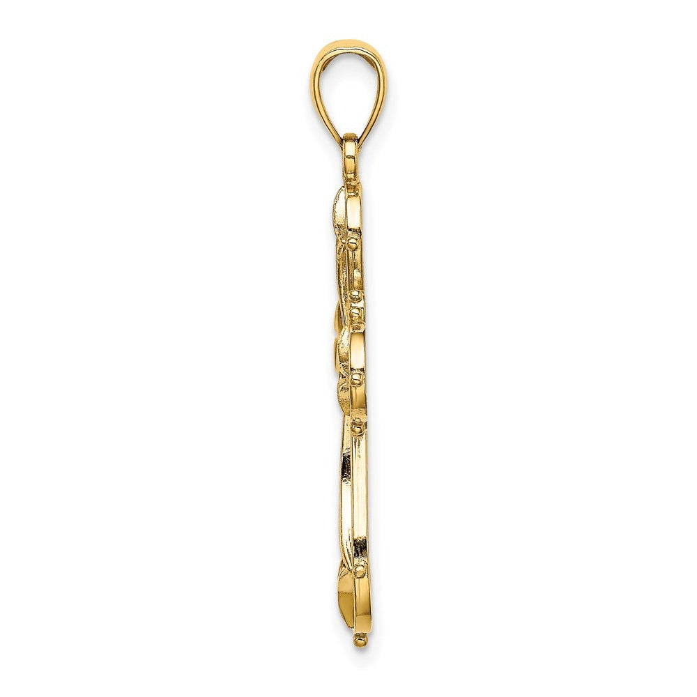 14k Yellow Gold Cut-Out Shapes Fancy Cross Charm
