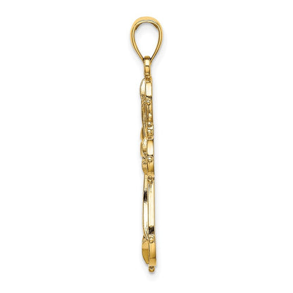 14k Yellow Gold Cut-Out Shapes Fancy Cross Charm