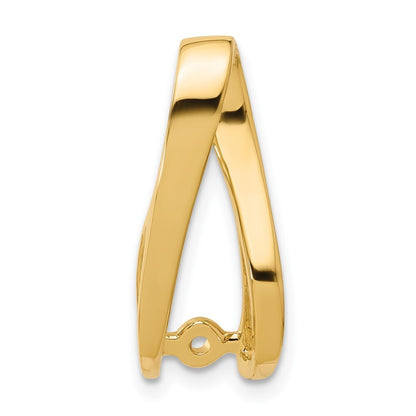 14k Yellow Gold Peg Set Slide Pendant Mounting for Women