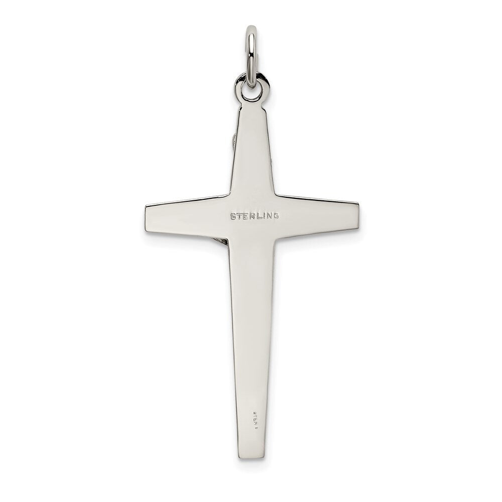 Sterling Silver & Gold-plated Polished and Textured INRI Crucifix Pendant
