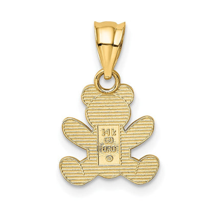 14k Yellow Gold Teddy Bear Pendant for Women