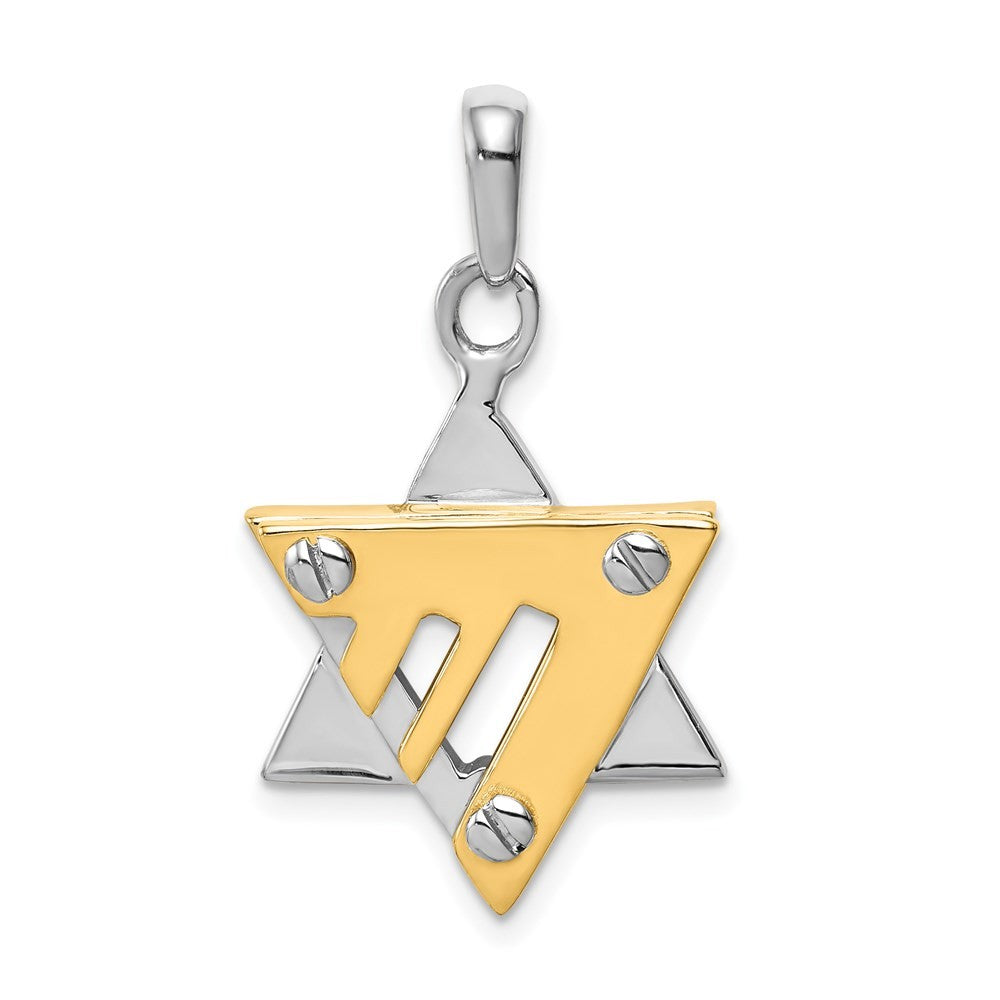 14k Two-Tone Gold Star of David Pendant