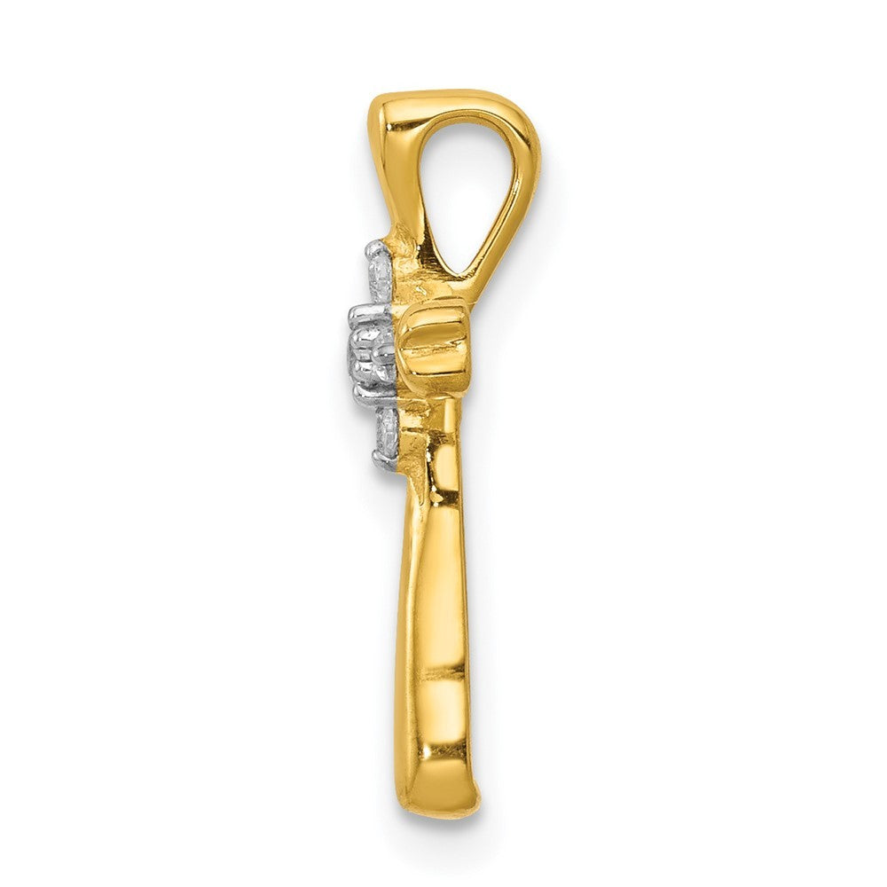 14k Yellow Gold Diamond Cross Slide Pendant