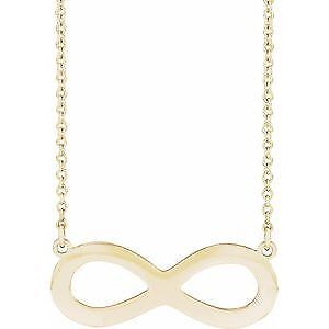 14k Yellow Gold Engravable Infinity Family 18" Necklace Gift for Women