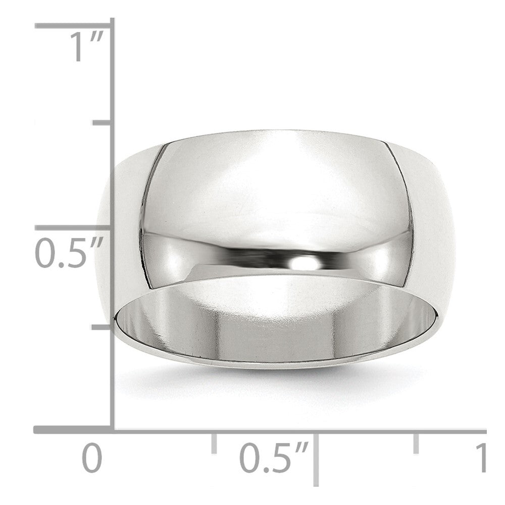 Sterling Silver 9mm Half Round Size 12 Band Ring