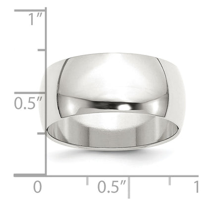 Sterling Silver 9mm Half Round Size 12 Band Ring