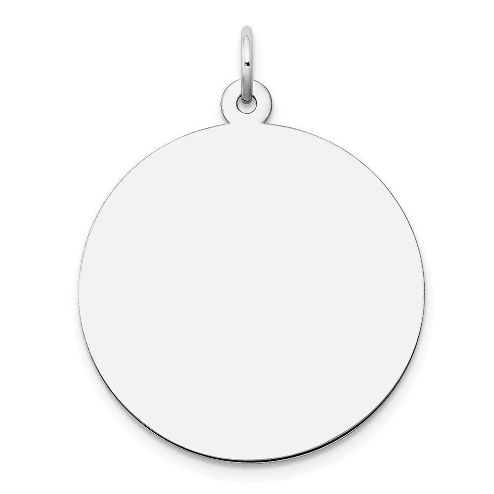 14k White Gold Plain .013 Gauge Round Engravable Disc Charm Pendant for Women