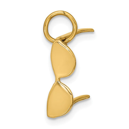 14k Yellow Gold Sunglasses Charm Pendant for Women