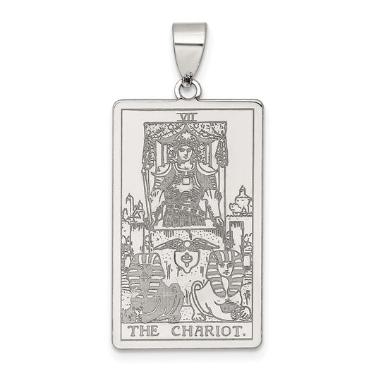 Sterling Silver The Chariot Tarot Card Pendant