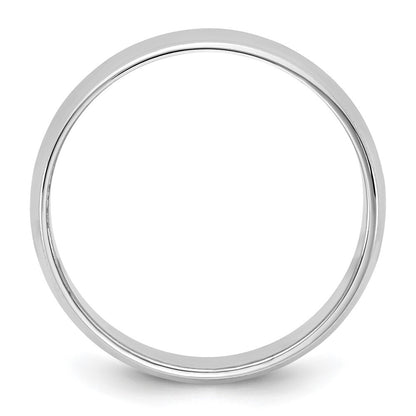 14k White Gold 6.5mm LTW Milgrain Half Round Band Size 6