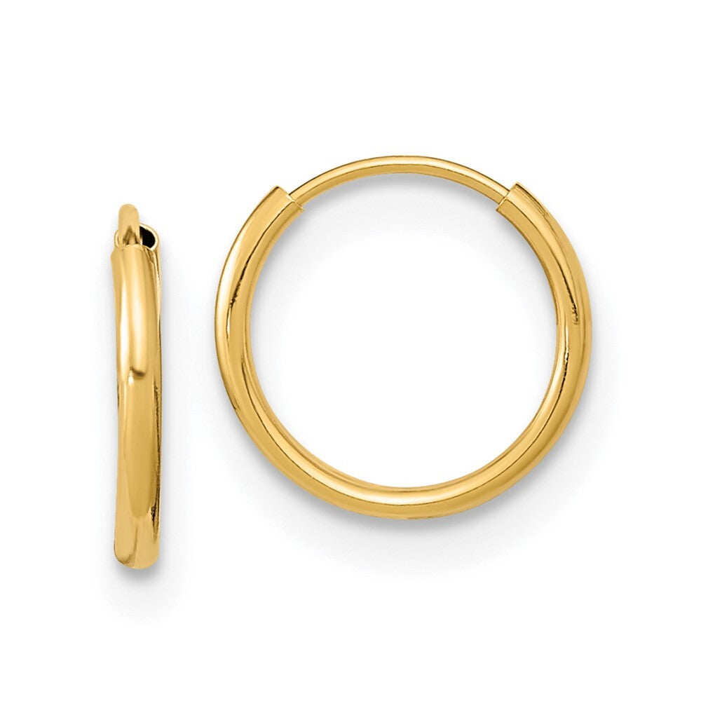 14k Yellow Gold Endless Hoop Earrings