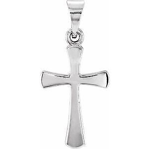 14k White Gold 16.5x9.5 mm Cross Pendant Perfect Gift Gift for Women