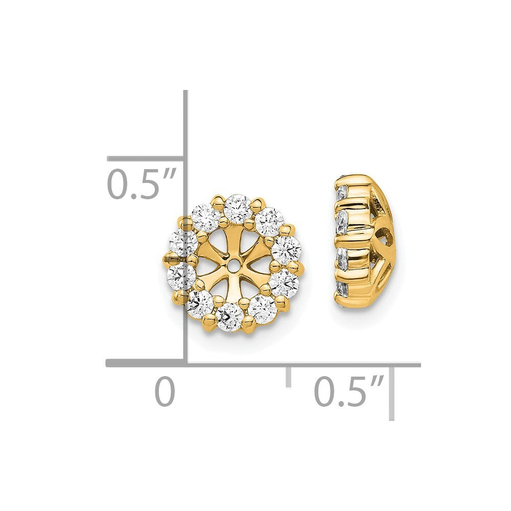 14k Yellow Gold Diamond Earring Jackets