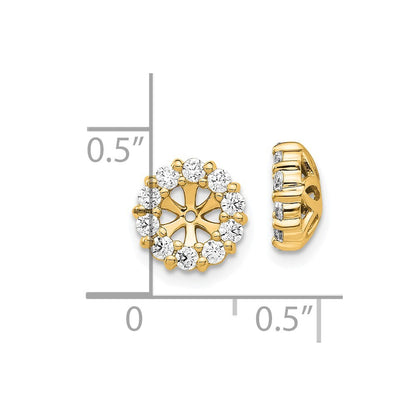 14k Yellow Gold Diamond Earring Jackets