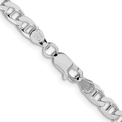 Sterling Silver 4.65mm Diamond-Cut Flat Anchor Curb Chain Necklace