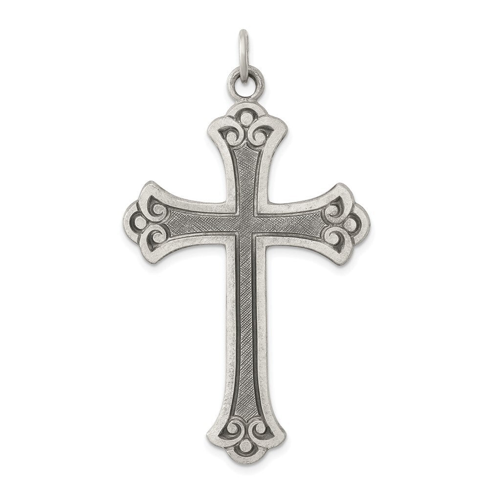 Sterling Silver Antiqued Cross Pendant Holiday Gift for Women