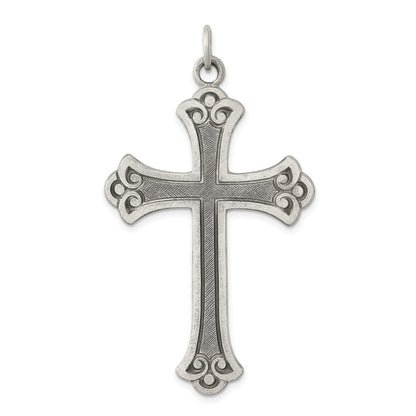 Sterling Silver Antiqued Cross Pendant Holiday Gift for Women