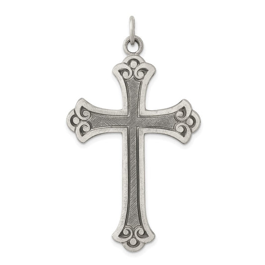 Sterling Silver Antiqued Cross Pendant Holiday Gift for Women