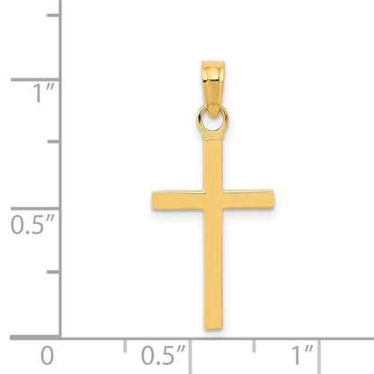 14k Yellow Gold Polished Cross Pendant for Women