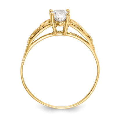 14k Yellow Gold Madi K Synthetic White Spinel Ring