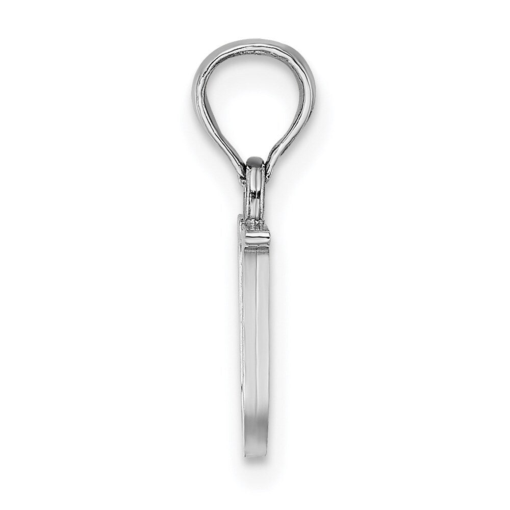 14k White Gold Polished Block Letter U Initial Pendant for Women