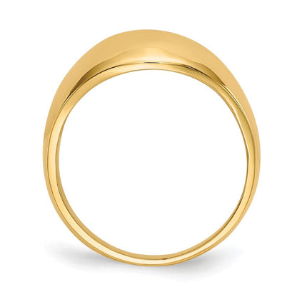 14K Yellow Gold 10mm Domed-top Tapered Cigar Band Ring