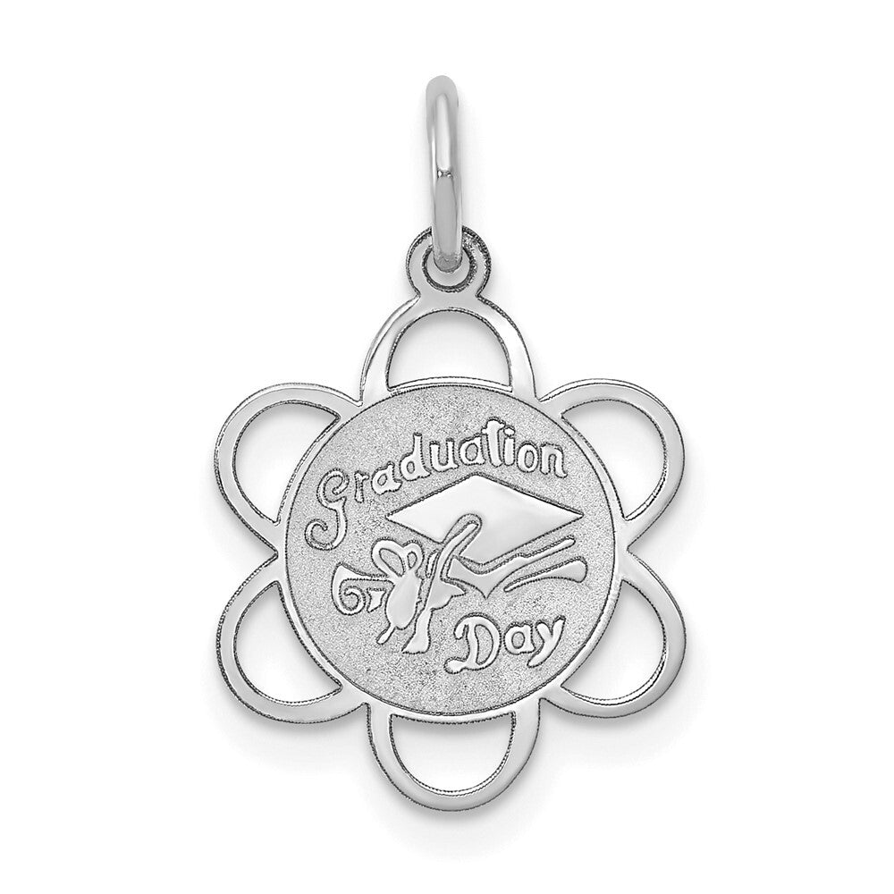 14k White Gold GRADUATION DAY Charm Pendant for Women