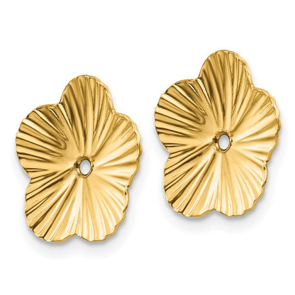 14k Yellow Gold Polished Fancy Earring Jackets