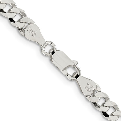 Sterling Silver 5mm Beveled Curb Chain Necklace