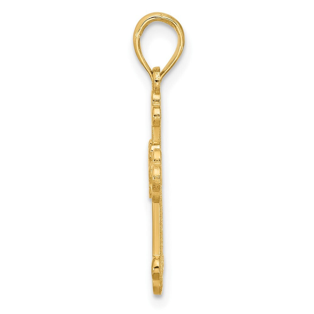 14k Yellow Gold Fancy Cross Charm