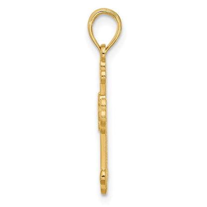 14k Yellow Gold Fancy Cross Charm