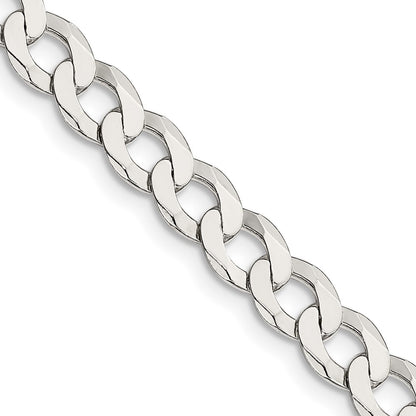 Sterling Silver 6.8mm Flat Curb Chain Necklace