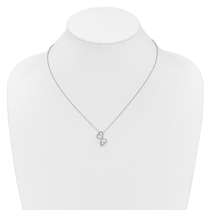14k White Gold Diamond Heart 18 inch Necklace
