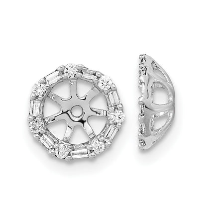14k White Gold Diamond Earring Jackets Gift for Women