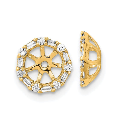 14k Yellow Gold Diamond Earring Jackets Gift for Women