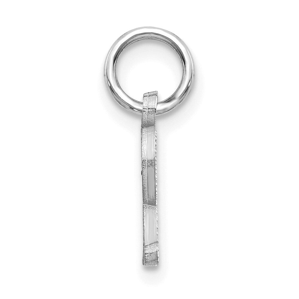 14k White Gold Diamond-cut Letter R Initial Charm Pendant for Women