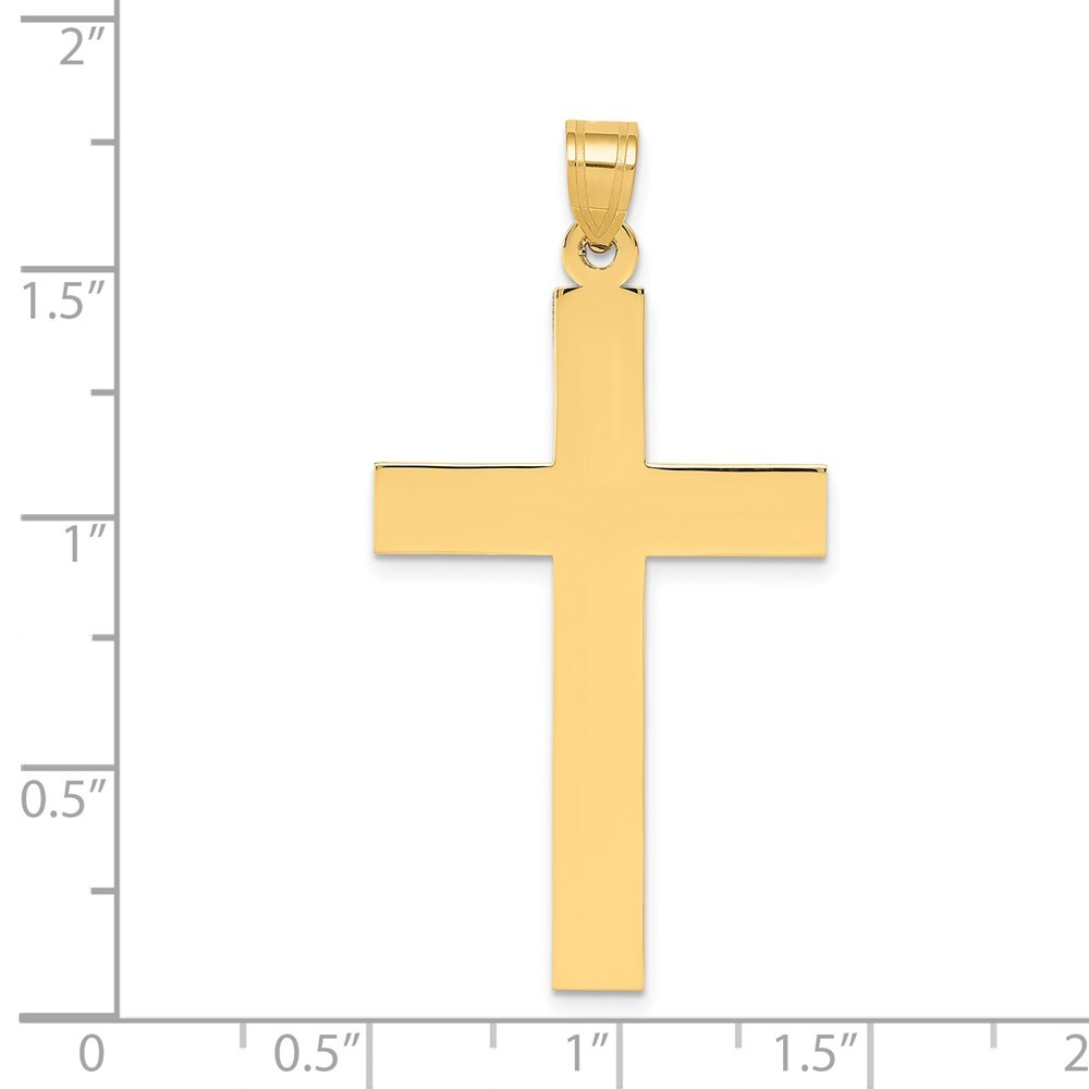 14k Yellow Gold Sandblasted Cross Pendant for Women
