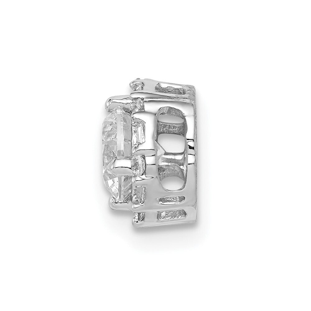 14k White Gold 5.2mm Center 1/10ct. Diamond Semi-mount Chain Slide Pendant